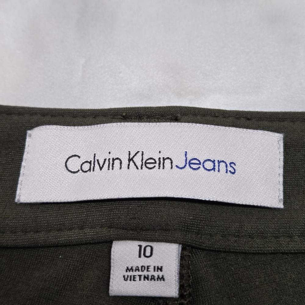 Calvin Klein Jeans Green Stretch Leggings Size 10 - Picture 8 of 9